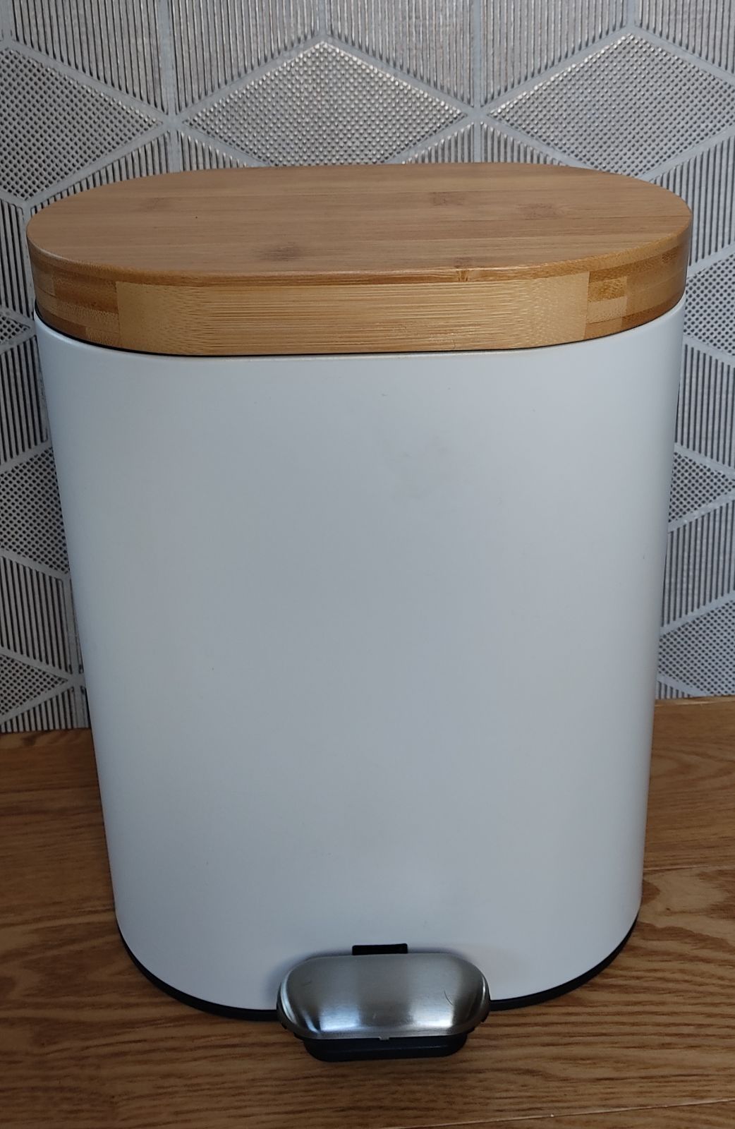 竹蓋付きエコスリムペダルゴミ箱 - 5L、耐久性と静音設計 ごみ箱 家具