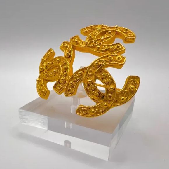 シャネル CHANEL アクセサリー ヴィンテージ トリプルココマーク ブローチ 94A ゴールド
