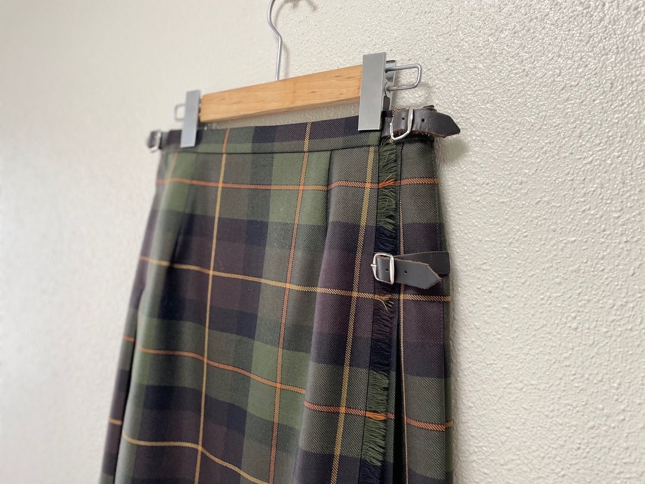 O’NEIL of DUBLIN オニールオブダブリン ウーステッドウール キルトプリーツロングスカート