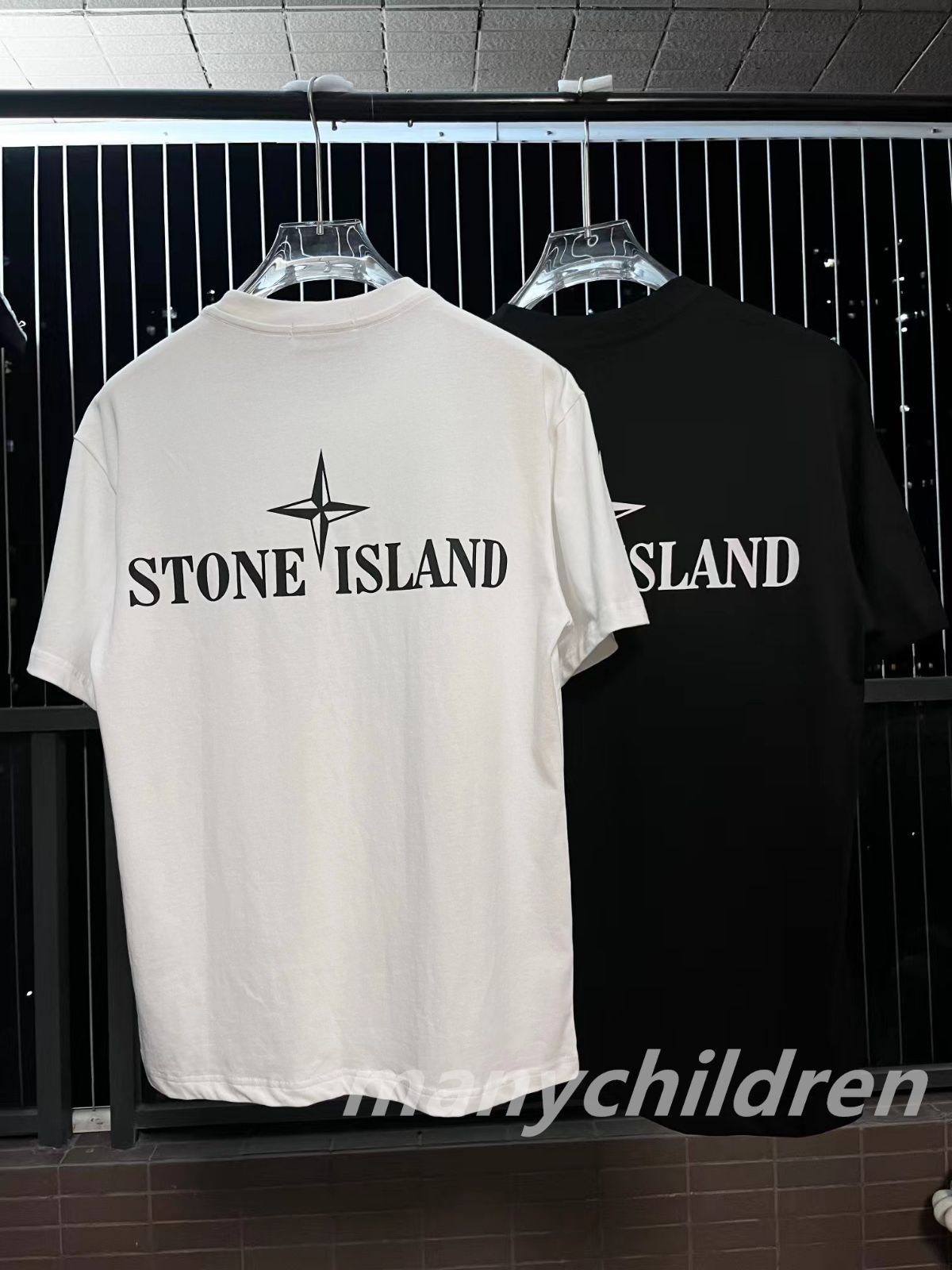 Stone lsland/ストーンアイランド プリントグラフィック半袖Tシャツ男女兼用 ブラック