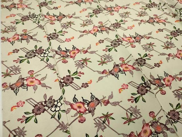 平和屋本店□希少 金城紅型染工房 金城盛弘 琉球びんがた 小紋 草花文