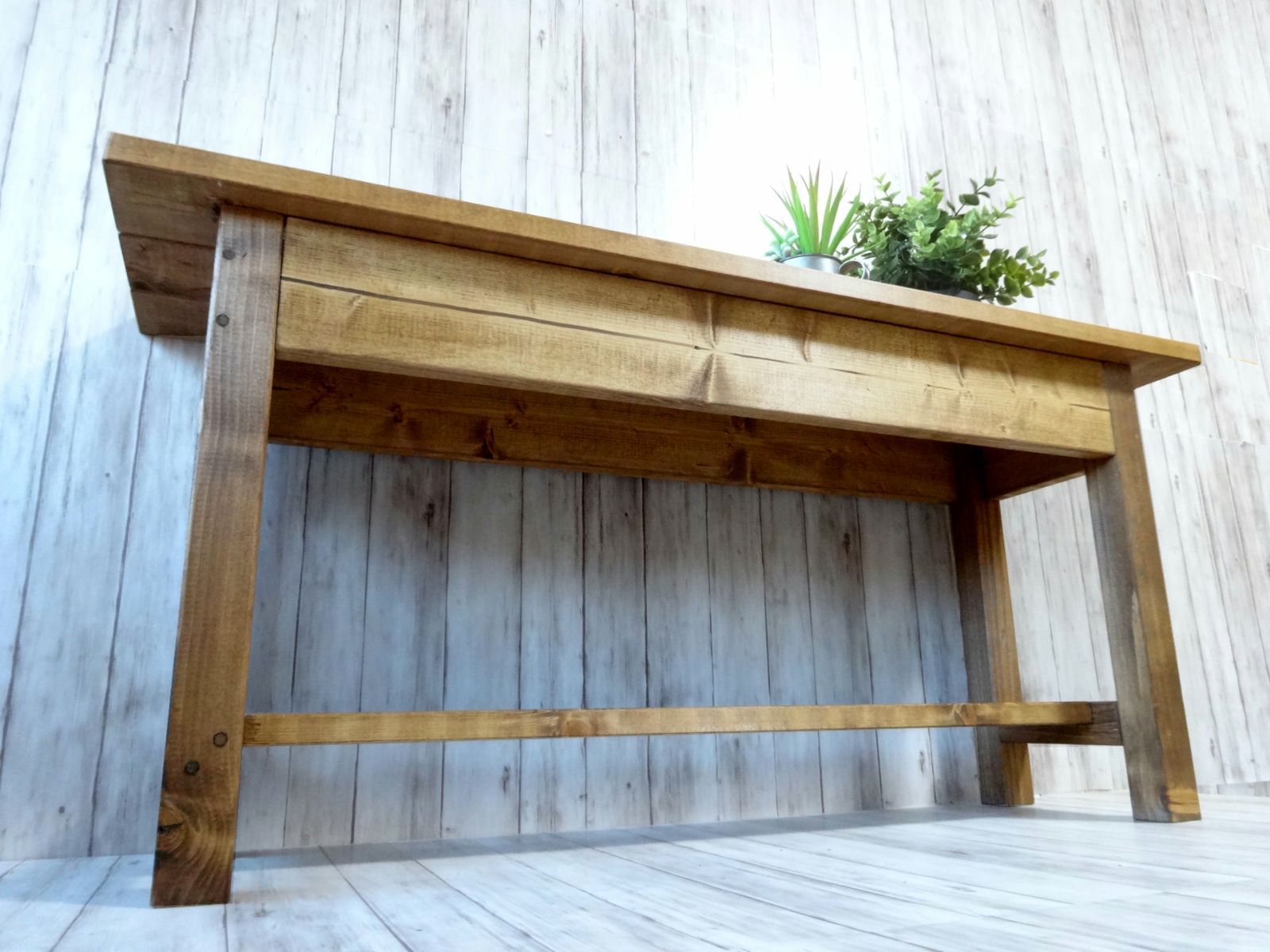 ハンドメイド ２人掛けベンチ チーク色 NEXPOTALLINN_EU