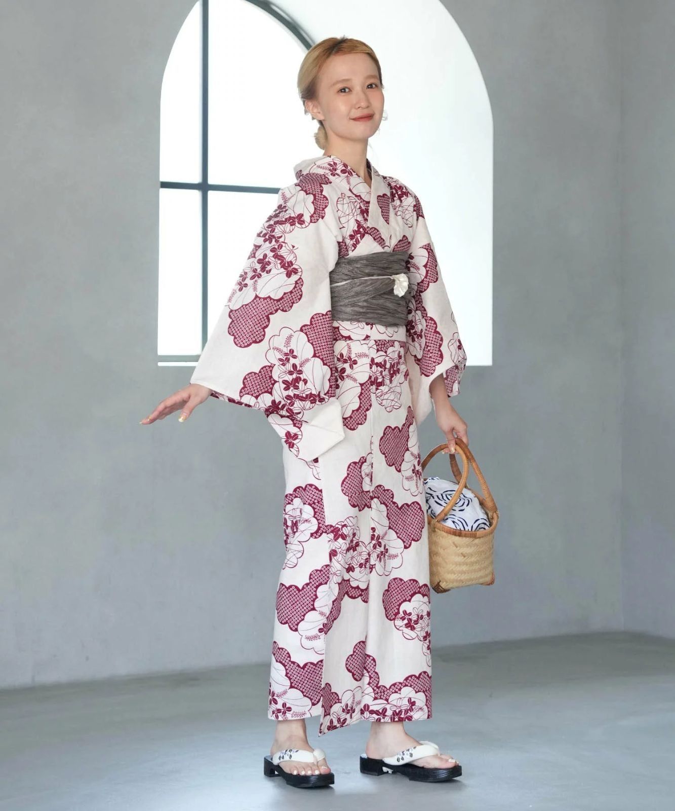 新品 Nico@tique ニコアンティーク 高級変わり織 浴衣3点セット