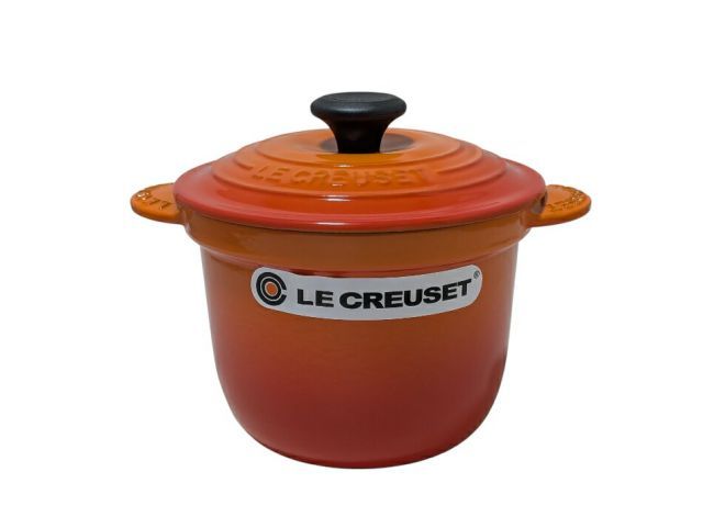 【美品】限定色ルクルーゼ　ココットエブリィ　18cm (インナーリッド付き) ココット・エブリィ 18 オレンジ (シルバーツマミ) | ココット