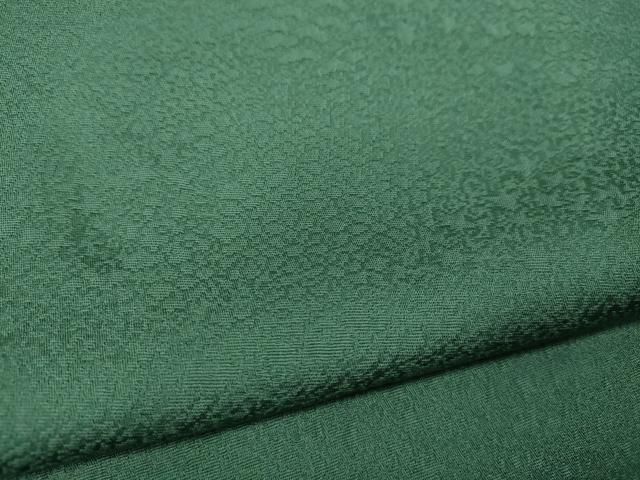 平和屋着物▽上質な色無地 単衣 紗綾型地紋 若菜色 伊と幸 反端付き