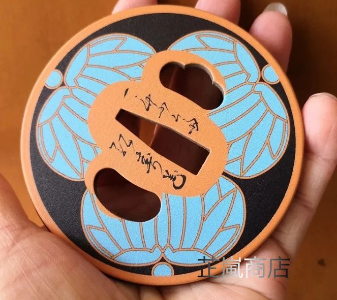 XG112 刀鍔 海波の図 日本刀装具 銅地 細工 絵金銀 刀剣