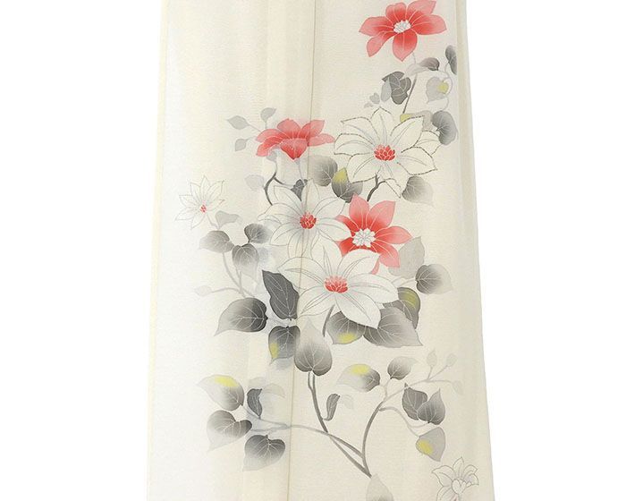 未着用に近い！絹絽＊手描き＊優美な花＊紋無し＊夏物＊訪問着＊１６５ｃｍ＊裄６４ 中古】 訪問着 レディース 正絹 ライトブルー ライトグリーン