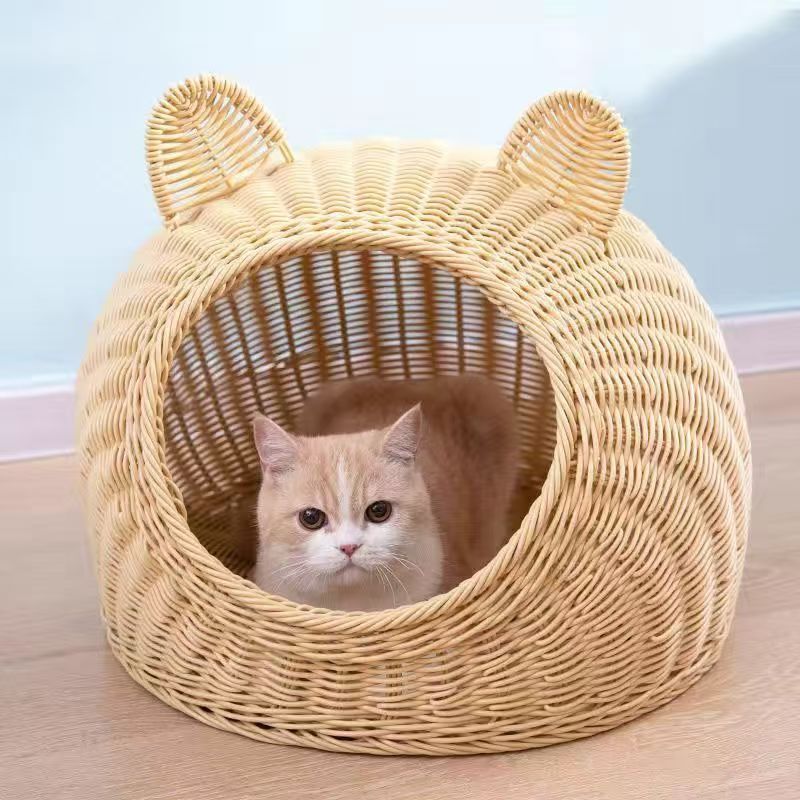 キャットハウス ドーム型 猫ちぐら S おしゃれ ちぐら 籠 ラタン