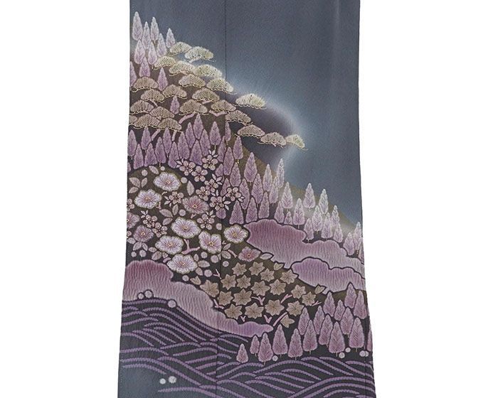 訪問着 未使用 正絹 松竹梅 木立 辻が花 身丈159cm 裄丈65cm 未着用 美品 新古品 未使用品 着物 b4151 訪問着 未使用 正絹 松竹梅 木立 辻が花 身丈159cm 裄丈65cm 未着用 美