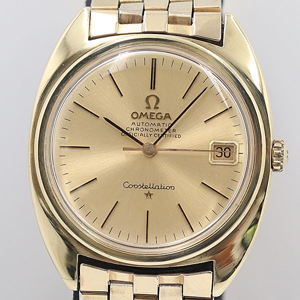 デッドストック級 稼働 良品 オメガ コンステレーション デイト ゴールド文字盤 AT メンズ腕時計 OGH 5571ABC5657800 - メルカリ