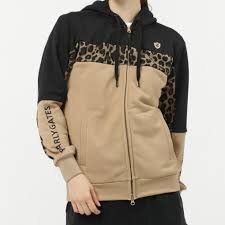 PEARLY GATES レオパード柄 パーカー PEARLY GATES パーリーゲイツ ジップパーカー ロゴ レオパード柄