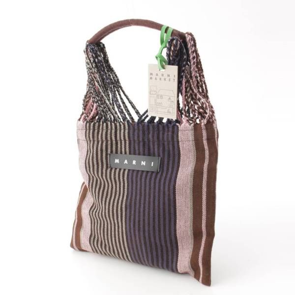 マルニ　ニットトートバック ホワイト MARNI MARKET リバーシブルニットバッグ | Marni
