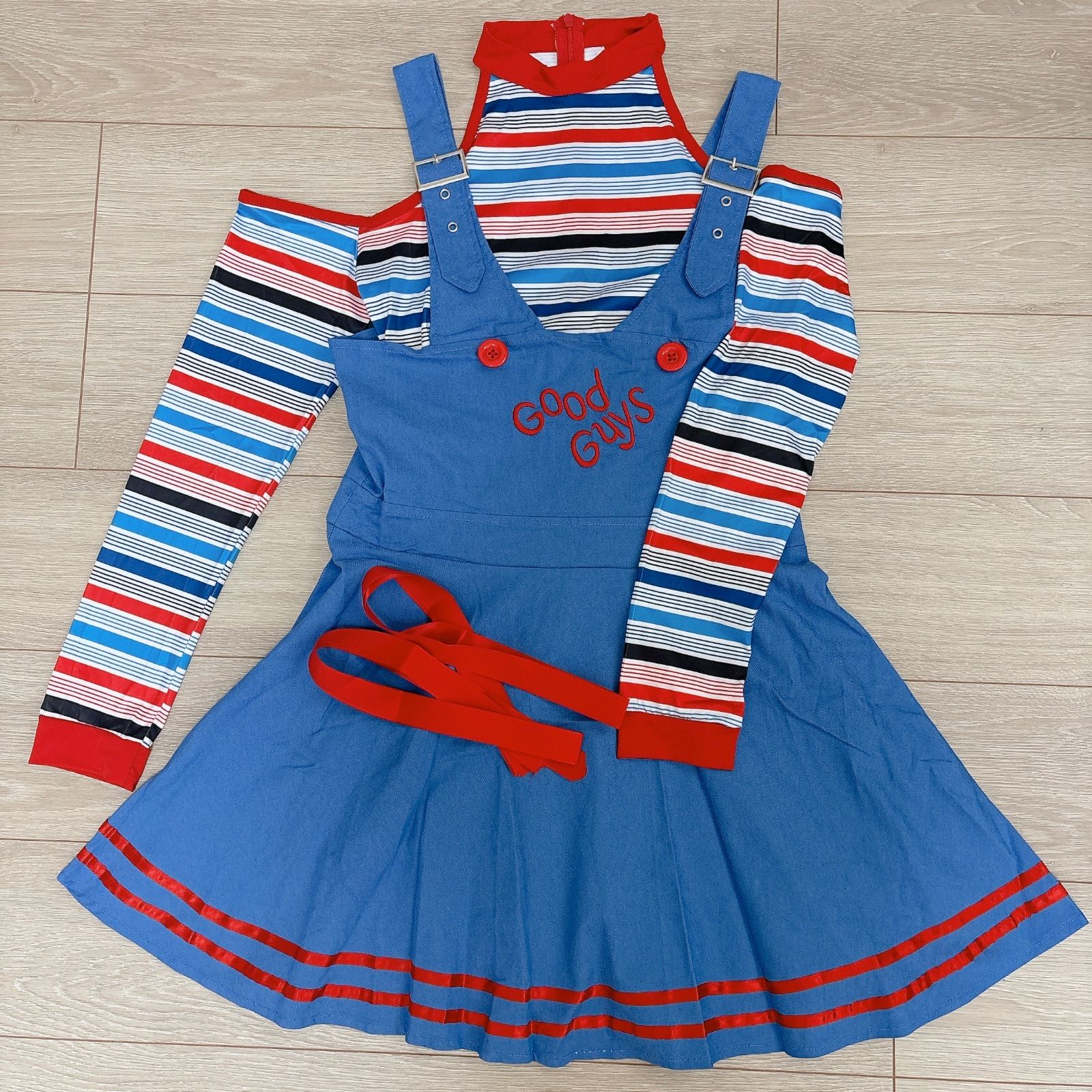 ハロウィン レディース M L XL 女子 大人 簡単 チャッキー 仮装 衣装 コスチューム 文化祭 発表会 ピエロ 可愛い - メルカリ, image size:1600x1600