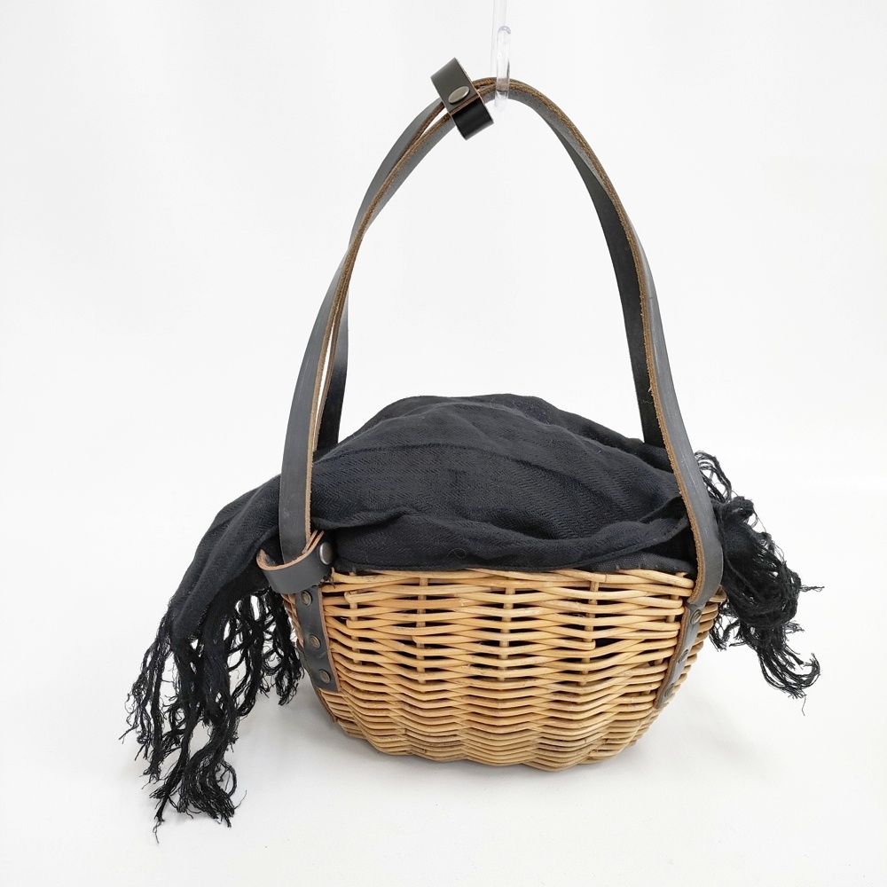 ebagos 小ぶりバッグ ブライドルレザー×紅藤 2016SS かごバッグ ブラック レディース エバゴス 5-1001G◎