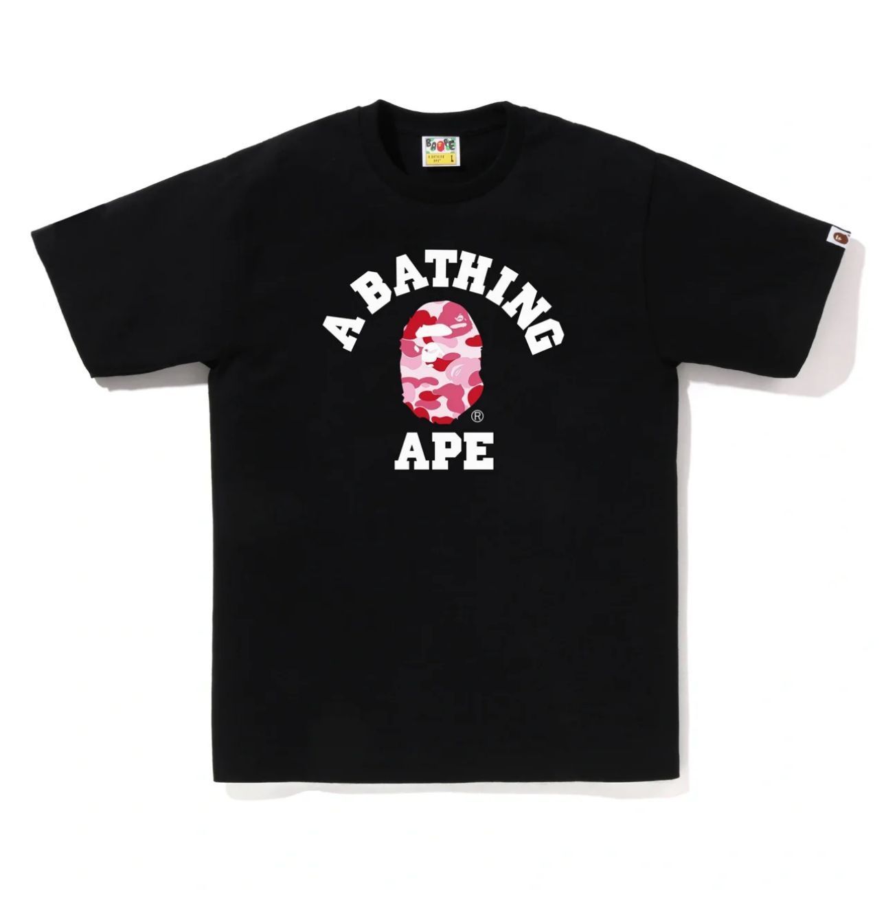 ABC CAMO COLLEG TEE Tシャツブラック×ピンク