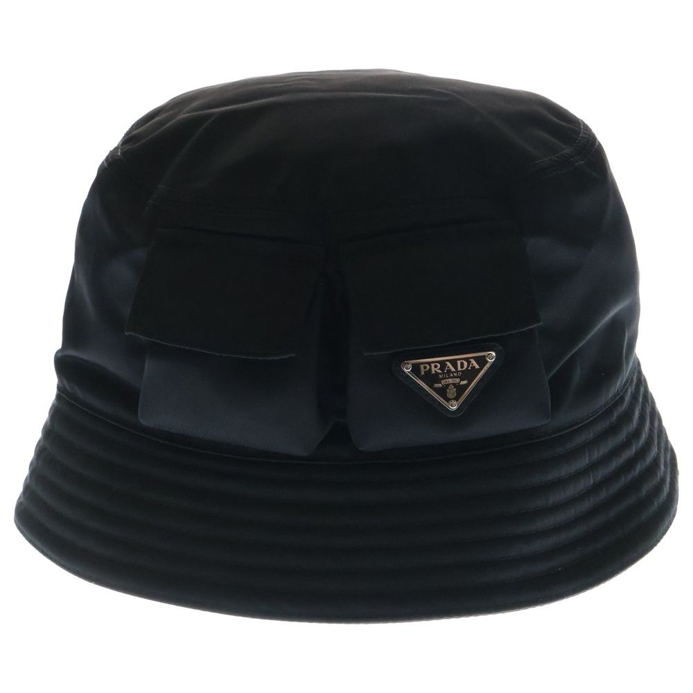 ★関税込★PRADA★Re-nylon トライアングルロゴ バケットハット Amazon | [プラダ] 帽子 ハット リナイロン バケットハット