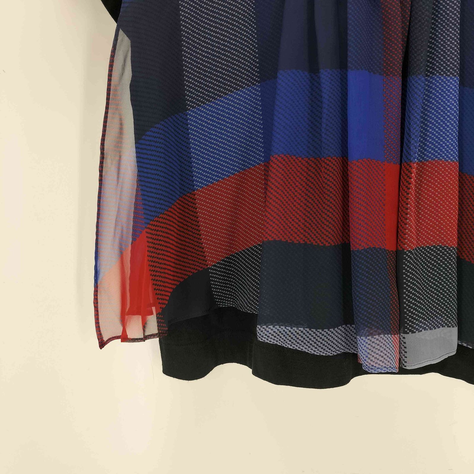 サカイ Sacai 22AW チェック レイヤード プリーツ プルオーバー 