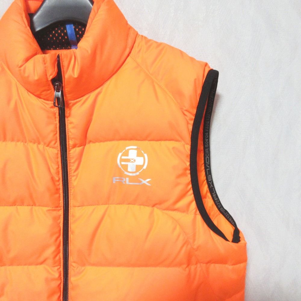 美品 RLX アールエルエックス ラルフローレン ダウンベスト XS オレンジ 美品 RLX Ralph Lauren アールエルエックス ラルフローレン ロゴ