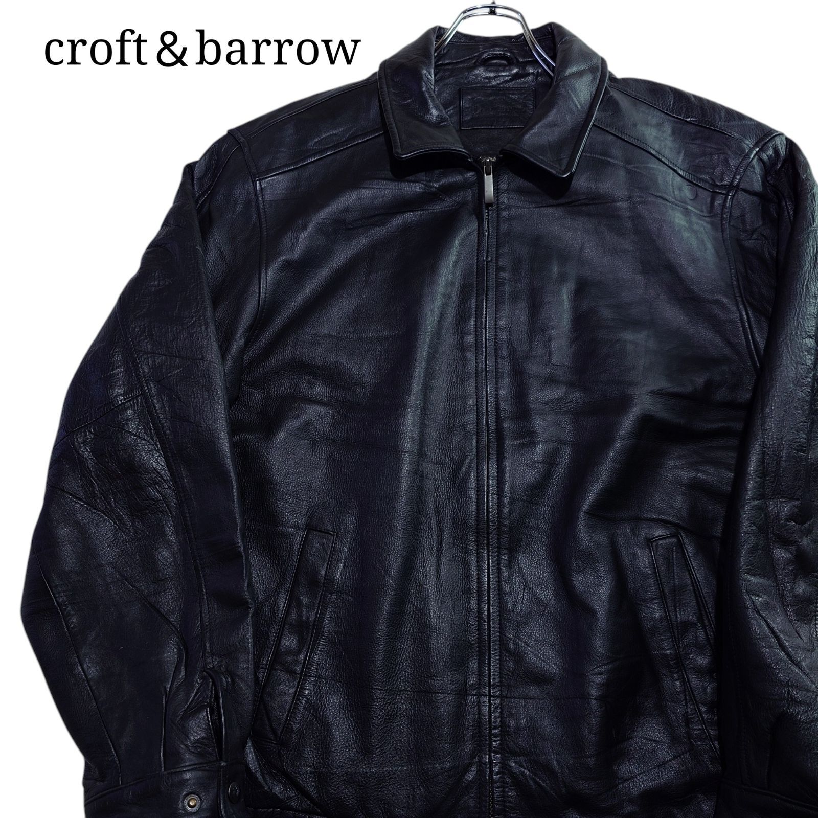90s】croft＆barrow クラフトアンドバロー レザージャケット 