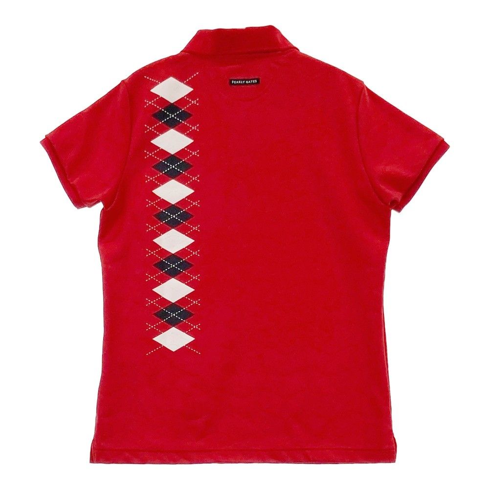 サイズ 0 PEARLY GATES パーリーゲイツ モデル 半袖ポロシャツ 総柄 レッド系 240101436052 ゴルフウェア レディース ストスト