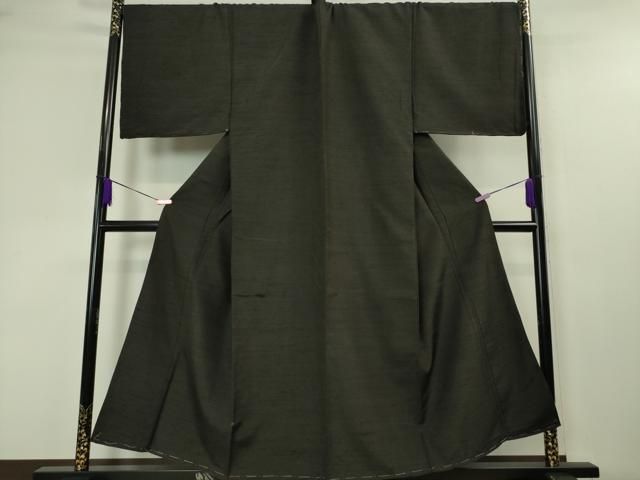 平和屋着物●男性　紬　アンサンブル　キングサイズ　長羽織・髭紬　鈍色　正絹　逸品　DABA1501ps 平和屋本店□極上 男性 紬 アンサンブル 長羽織セット キングサイズ 色