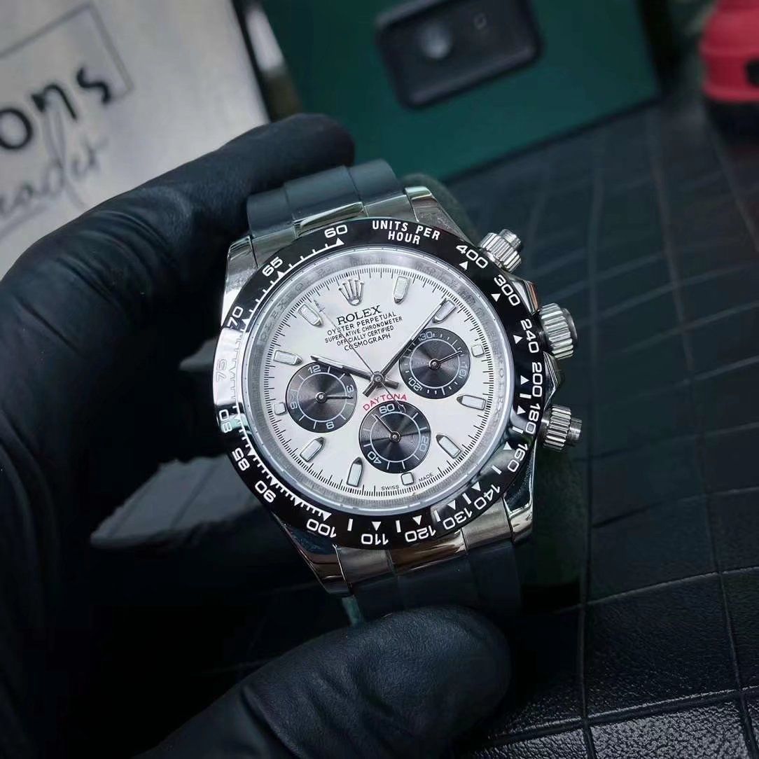 ロレックス デイトナ メンズ 41mm｜機械式クロノグラフ×2WAYベルト｜強化ミネラルガラス/11mm薄型