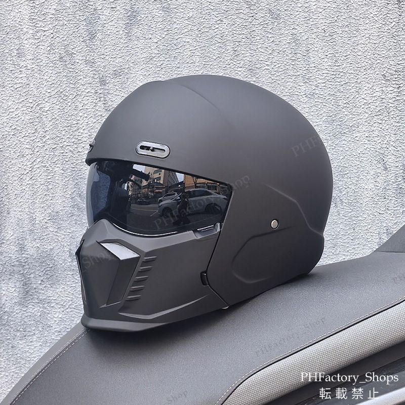 オートバイヘルメット ヘルメット フルフェイスヘルメット シールドヘルメット 2way DOT認証 バイクヘルメット 軽量 耐久性 安全性 通気性 シールド色選択可 男女兼用 マットブラック A123