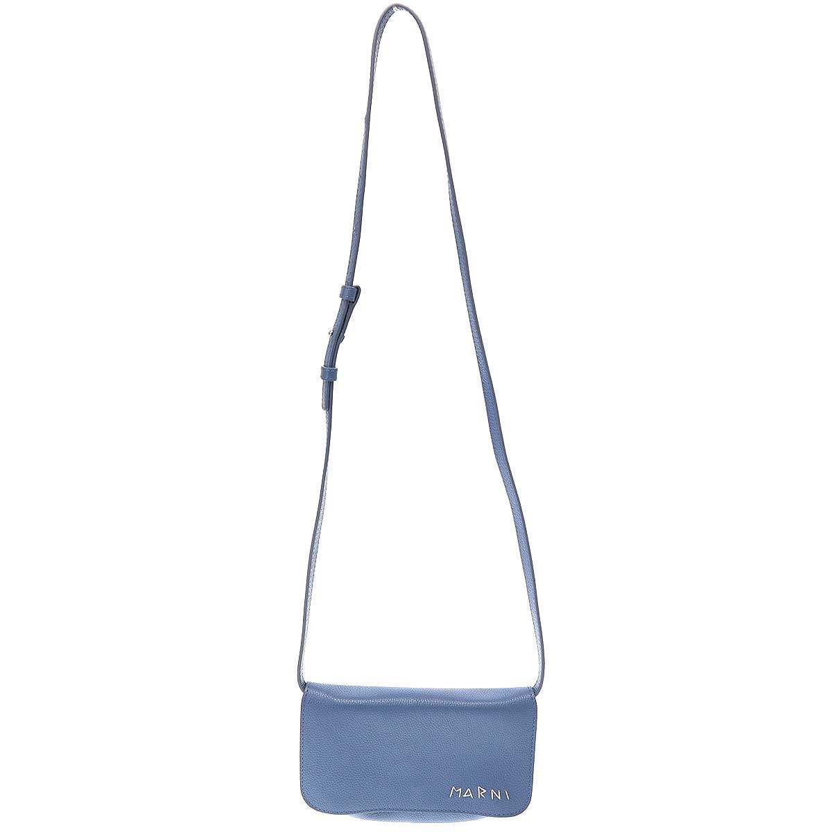 MARNI マルニ 24SS POCHETTE レザーポシェット ショルダーバッグ  ブルー MARNI マルニ 24SS POCHETTE レザーポシェット ショルダーバッグ