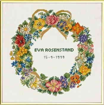 EVA ROSENSTAND クロスステッチ 刺繍 キット 【 記念日の花輪 】 デンマーク 北欧 上級者 輸入 海外 12-678