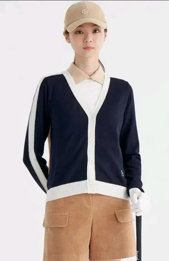 BEANPOLEGOLF ビンポールゴルフ レディース ネイビー COLOR ブロック カーディガン
