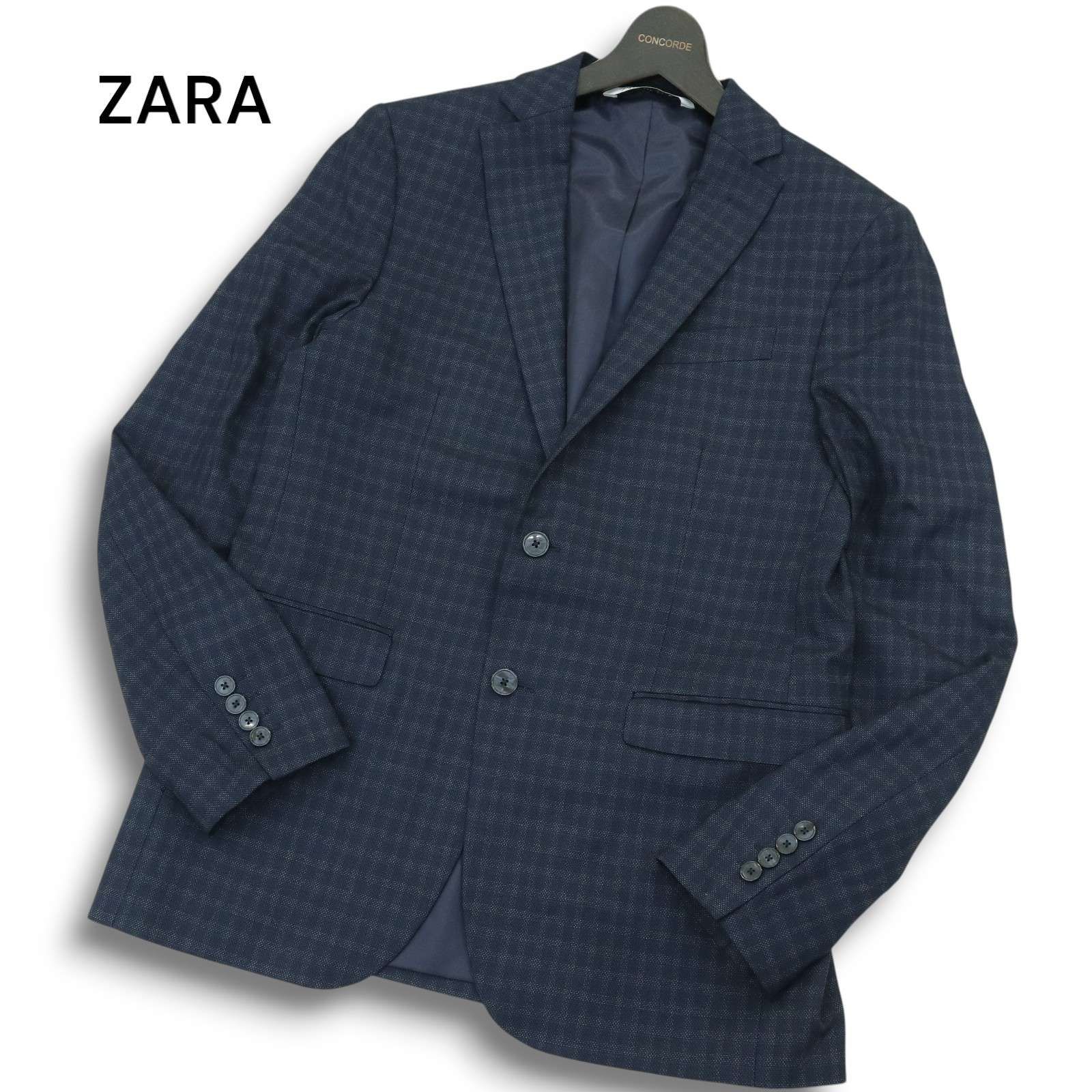 【新品】ZARA ザラ　メンズ　テーラードジャケット　青 ZARA ザラ マン 現行タグ☆ 通年 アンコン テーラード ジャケット Sz