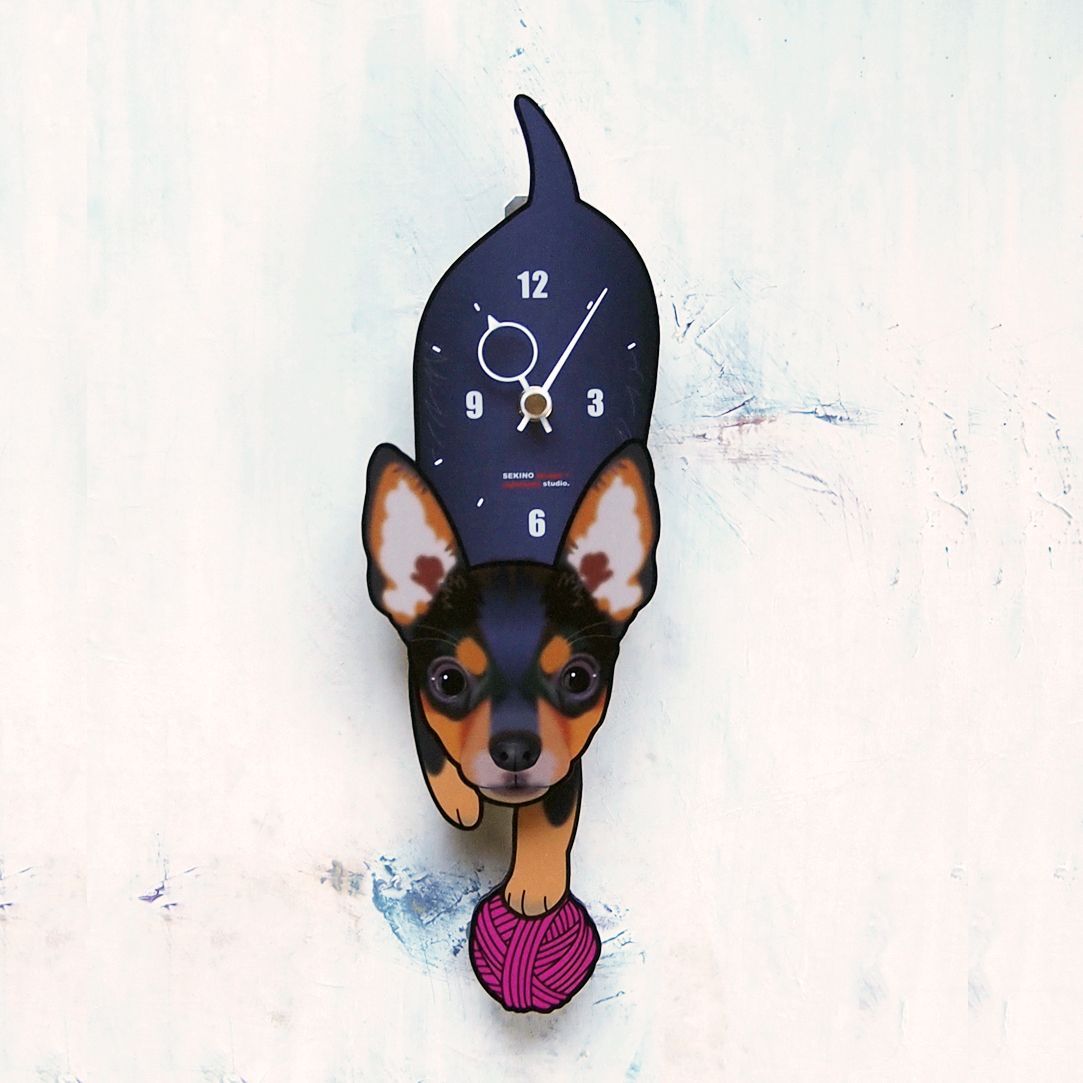 D-109 ミニチュアピンシャー-ペットの振子時計 D-109 ミニチュア