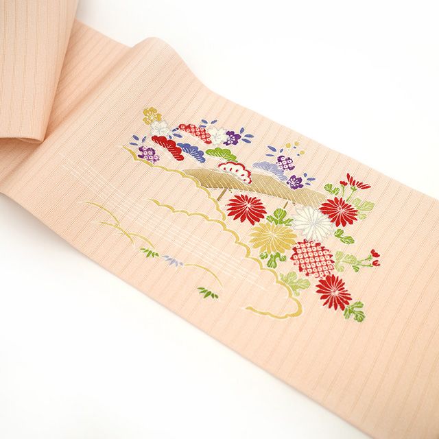 新古品】 夏物 名古屋帯 九寸 絽 正絹 極上 染め帯 銀駒刺繍 銀彩加工 