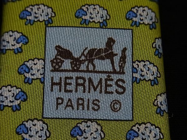 □新品□未使用□ HERMES エルメス シルク100% 羊 ひつじ 総柄 