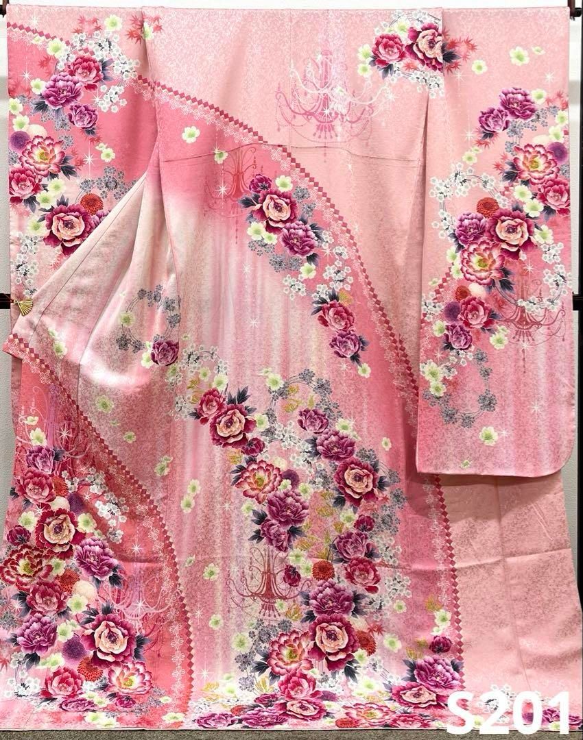 振袖 銀通し 刺繍 金彩 ストーン 紋意匠 トールサイズ