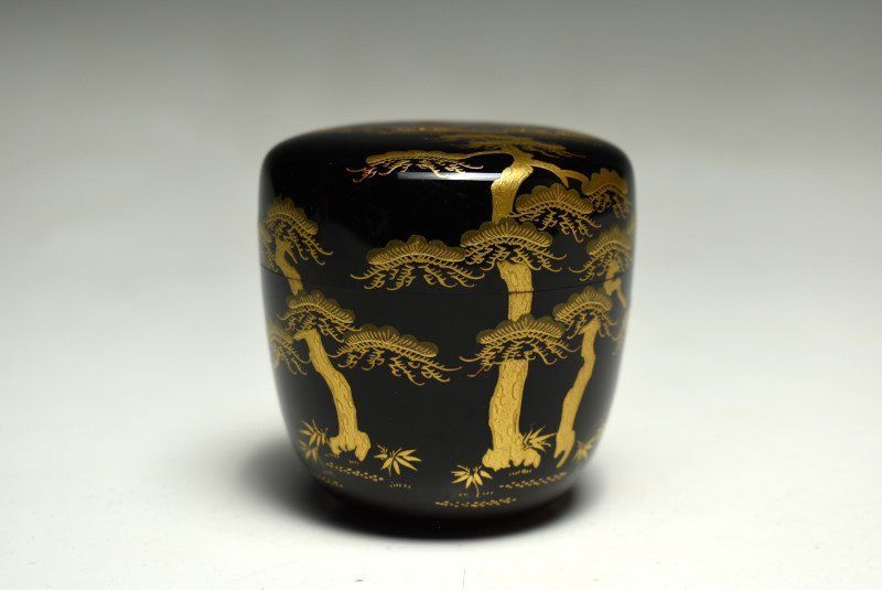 蔵C9558f 茶道具 松竹梅蒔絵螺鈿 棗