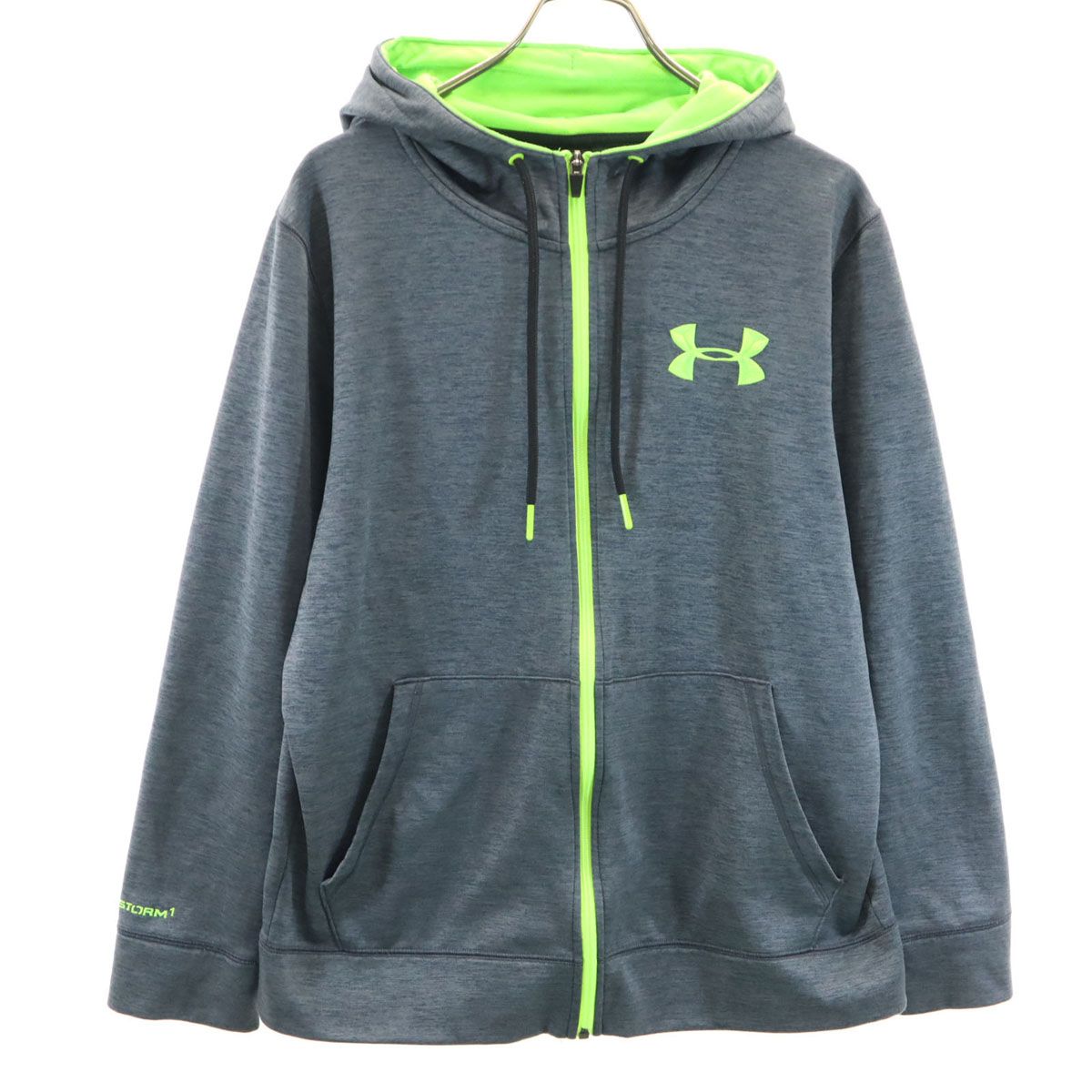 UNDER ARMOUR アンダーアーマー 長袖 ジップパーカー M チャコールグレー メンズ 古着