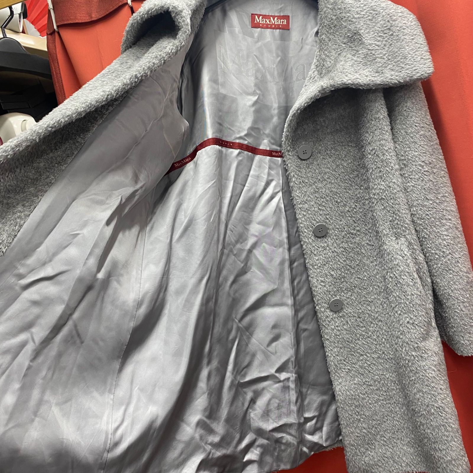 MaxMara マックスマーラ アルパカブランドジャギーコート M