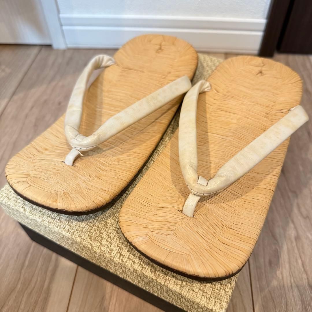 紳士セッタ 雪駄 畳表 男 紳士 メンズ 着物 白 Sサイズ Mサイズ