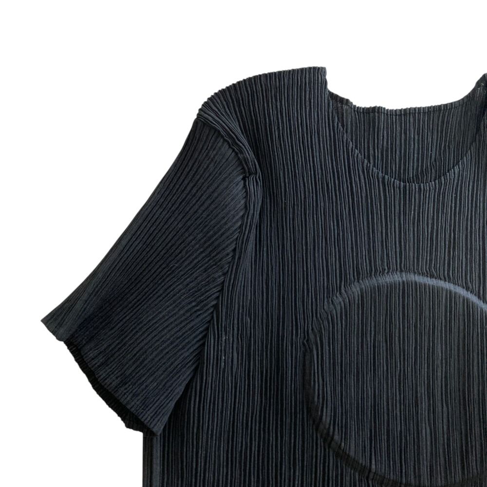 美品 ISSEY MIYAKE イッセイミヤケ エンボス加工 半袖 プリーツ