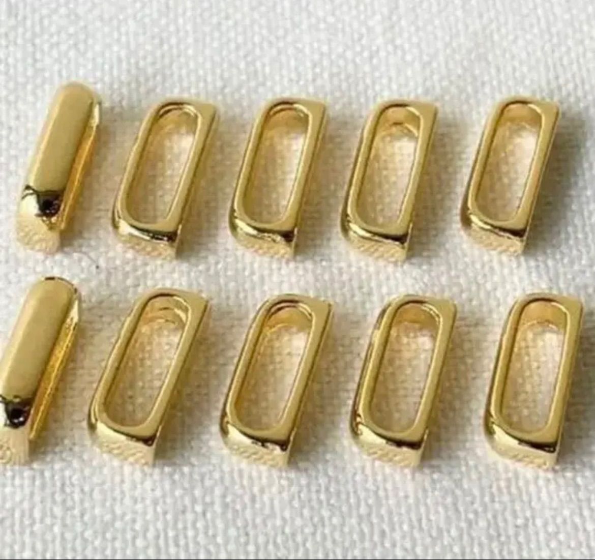 10個] 帯留め金具 (三分紐用) ゴールド/合金製 - メルカリ