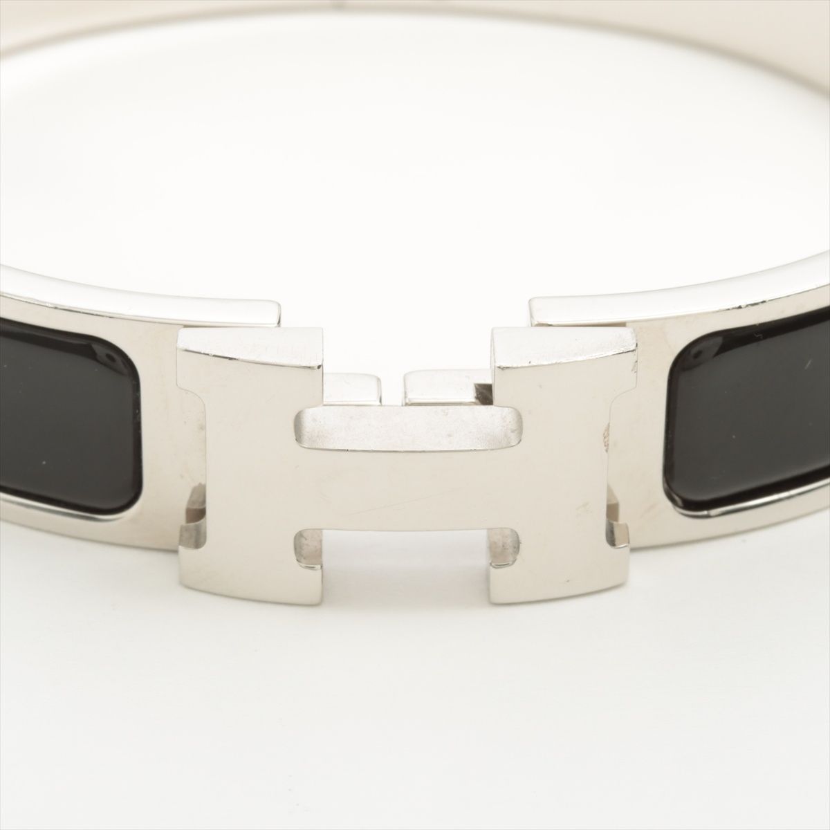 HERMES エルメス バングル クリッククラックH ブラック×ゴールド PM