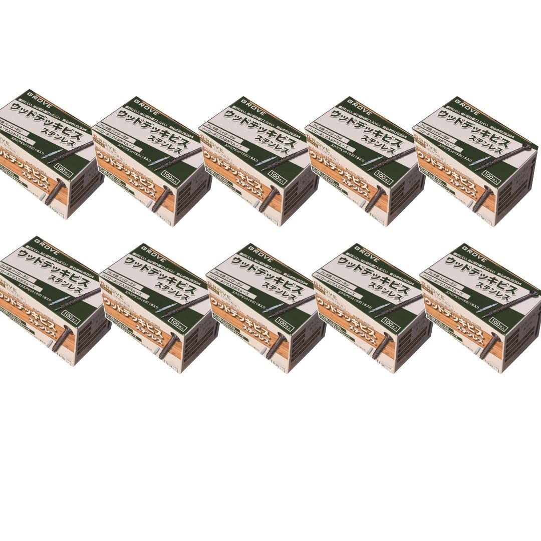 GROVE ウッドデッキビス ステンレス SUS304 (ビス長さ， φ5.5×55) 徳用箱100本入×10箱セット