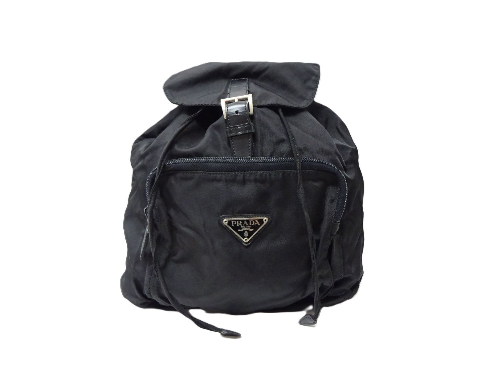 ギャラ付 PRADA プラダ ナイロン リュック B4650F 三角ロゴ ブラック