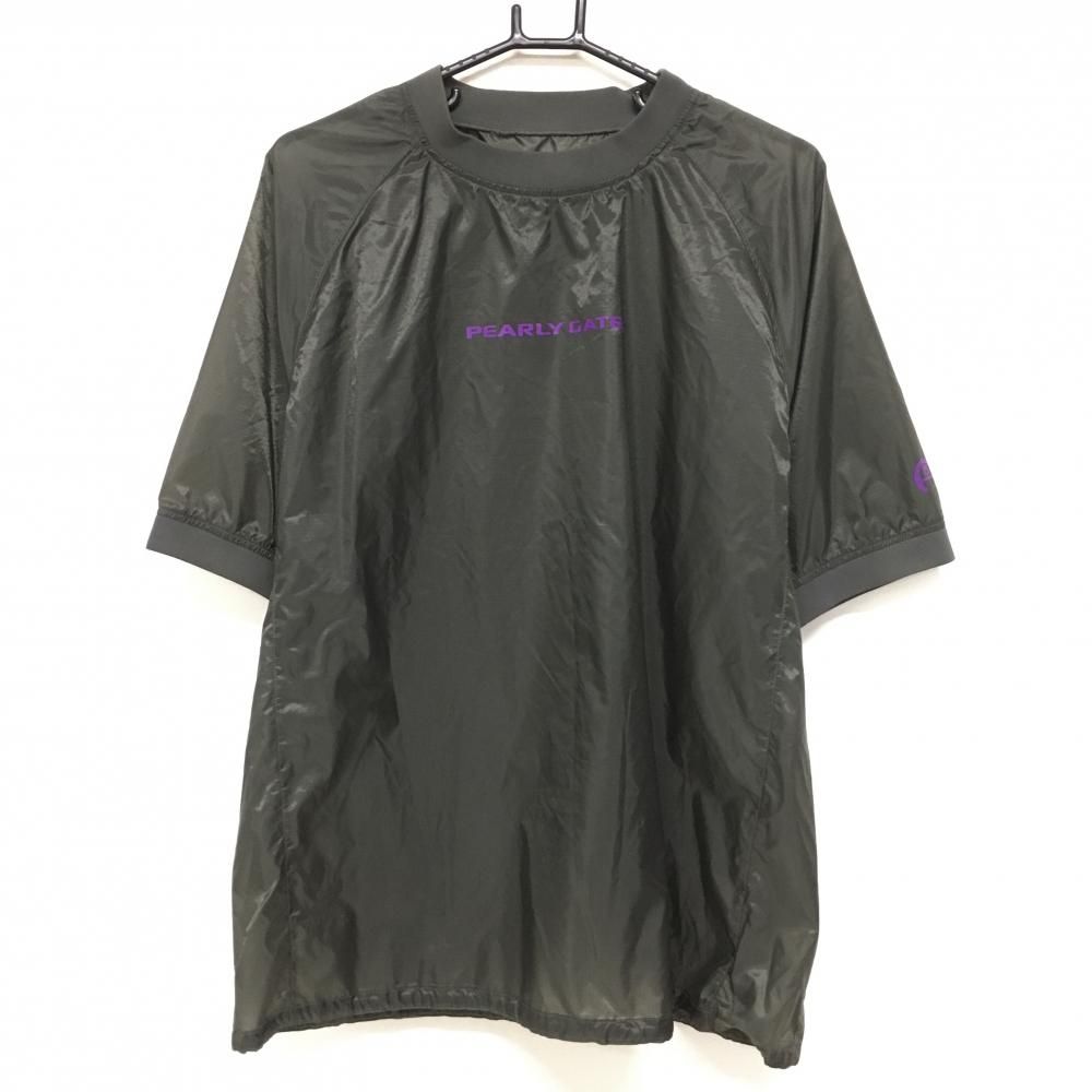 超 パーリーゲイツ 半袖スニード グレー 胸ロゴプリント 裾ドローコード ブルゾン メンズ 5 L ゴルフウェア PEARLY GATES