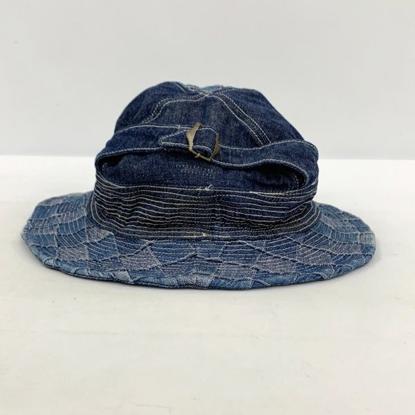 キャピタル KAPITAL 海と老人 パッチワーク 帽子 チェック ベージュ