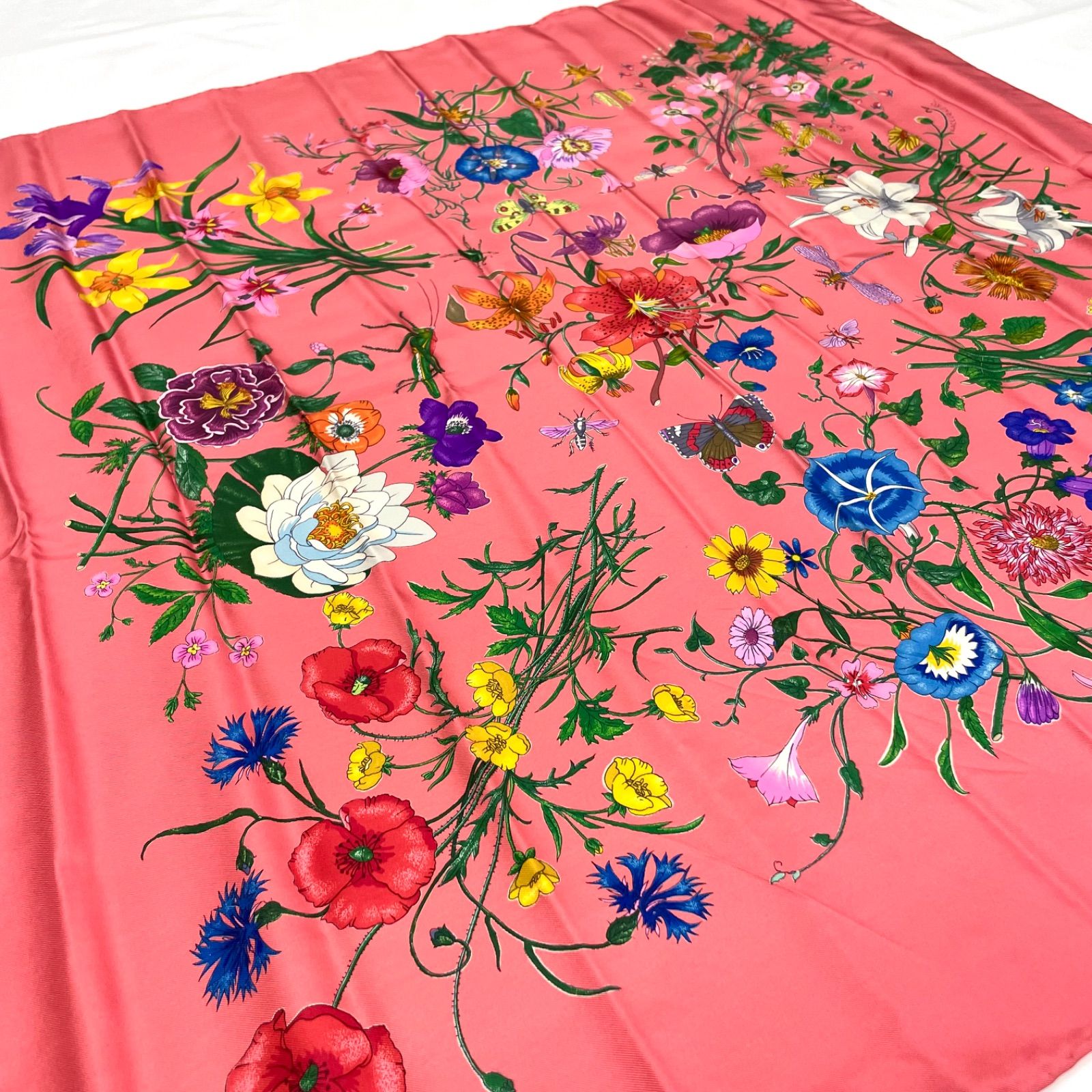 イタリア製 GUCCI ヴィットリオ・アッコルネロ スカーフ 大判 シルク