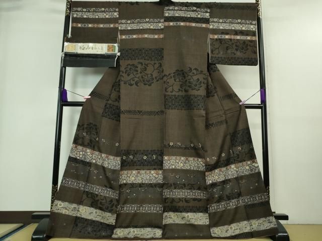 平和屋本店□極上 伝統工芸士 七代目 吉澤与市 訪問着 赤城紬 極み重ね  