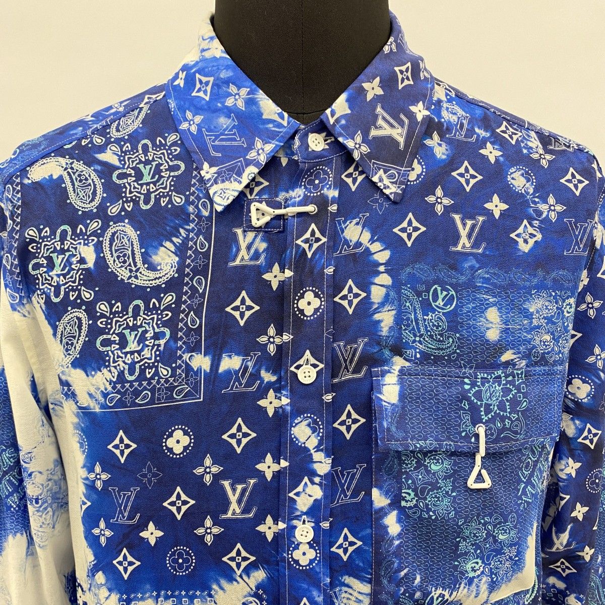☆SALE【5app0031】ルイヴィトン 長袖シャツ M モノグラムバンダナ 