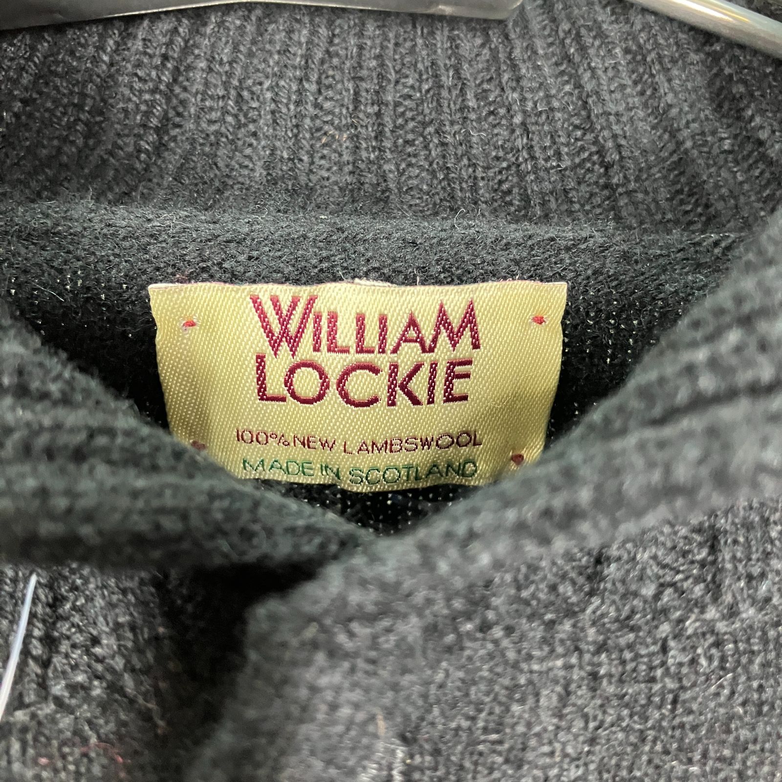 ウィリアムロッキー William Lockie カーディガン ブラック 黒 40